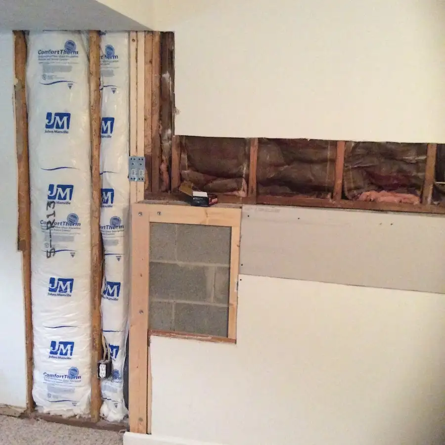 Wall insulation replacement during Contents Cleaning & Restoration in Red Bank
